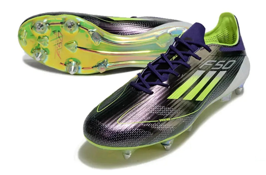Crampons F50 Languette Elite SG Fast Reborn - Violet/Blanc/Vert ÉDITION LIMITÉE