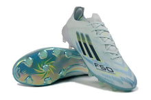 Adidas F50 Sparkfusion League Low Cut Lacets FG Ice Cold Precision - Bleu/Dune Pearl/Jaune