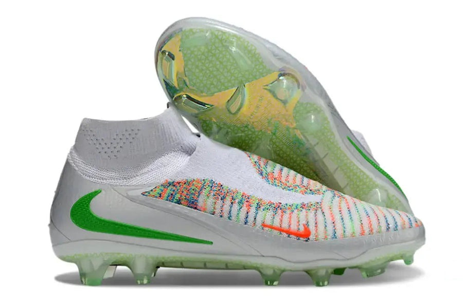 Crampons Phantom 6 Elite High Cut FG x EA Sports - Gris/Vert/Multicouleur