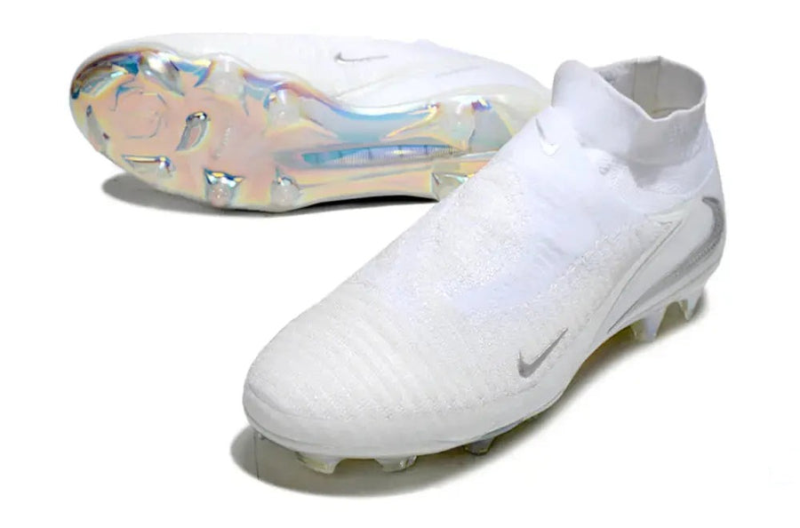 Crampons Phantom 6 Elite High Cut FG Full White - Blanc