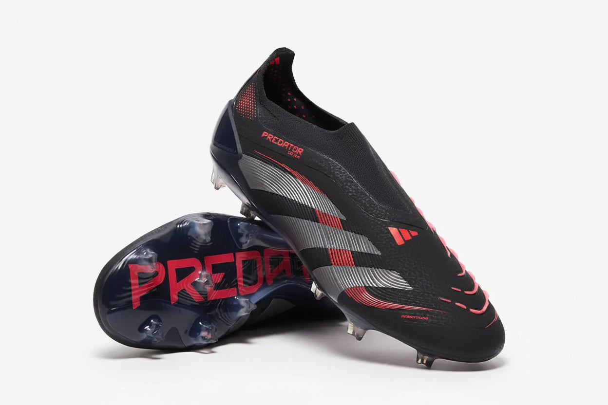Predator 25 Elite Laceless FG Stealth Victory - Noir/Gris/Lucid Red