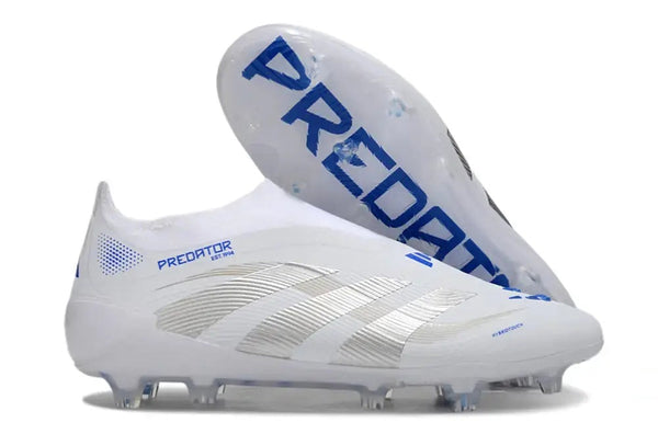 Predator 25 Elite Laceless FG Polar Victory - Blanc/Argenté/Bleu