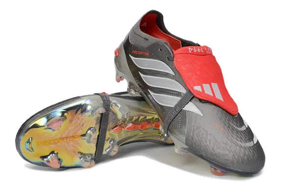 Adidas Predator 26 Elite Fold-over Tongue FG - Gris/Rouge/Blanc
