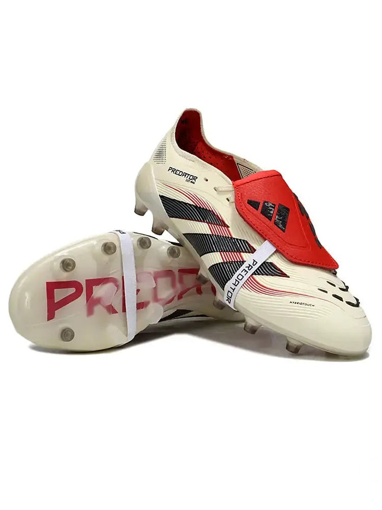 Crampons Predator Elite Fold-over Tongue AG Champagne - Blanc/Noir/Pure Ruby