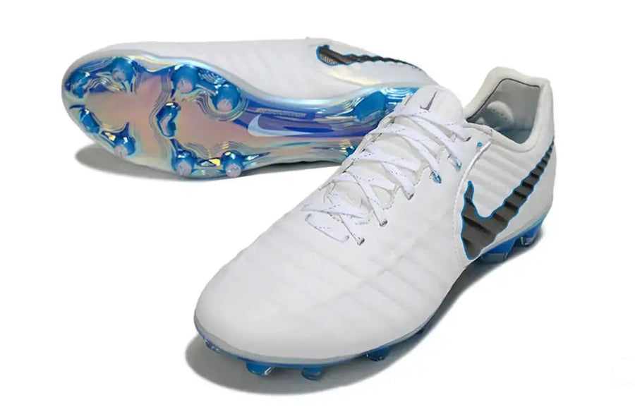Crampons Tiempo 9 Elite FG - Blanc/Bleu