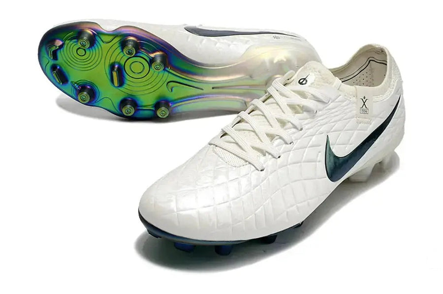 Crampons Tiempo Legend 10 Elite FG Pearl - Blanc Cassé/Turquoise