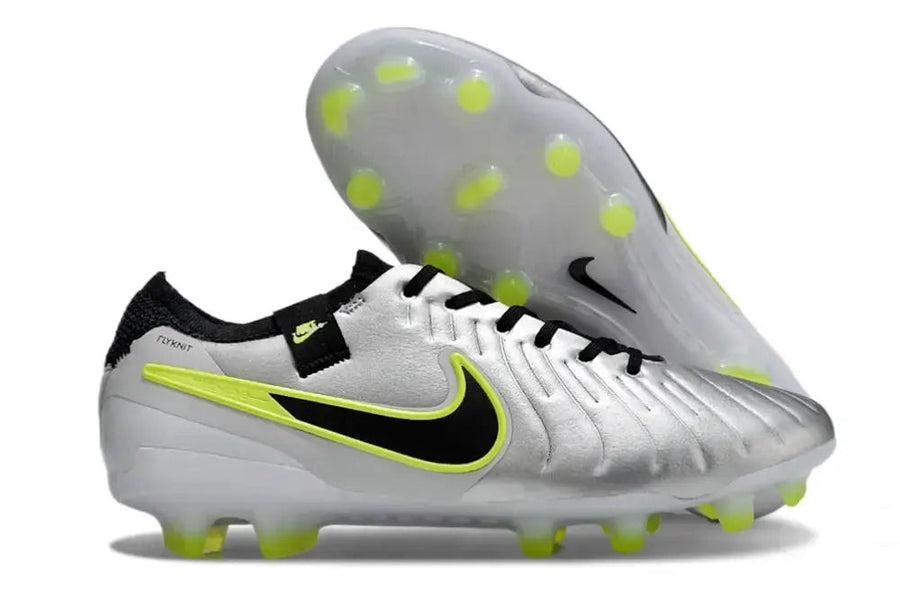 Crampons Tiempo Legend 10 Elite FG Mad Voltage - Argenté/Noir/Jaune Fluo