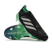 Crampons Predator 26 Elite Laceless FG Final Rush - Noir/Argenté/Vert Menthe – vue 2
