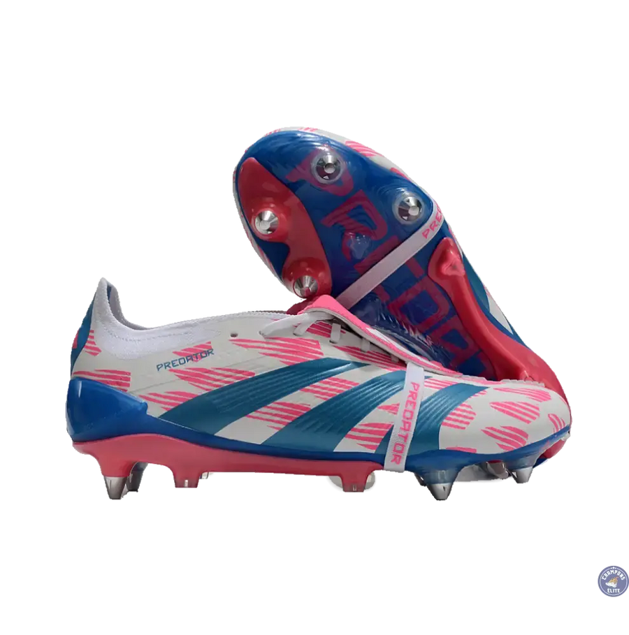 Crampons Predator Elite Fold-over Tongue SG Reemergence - Blanc/Bleu/Rose